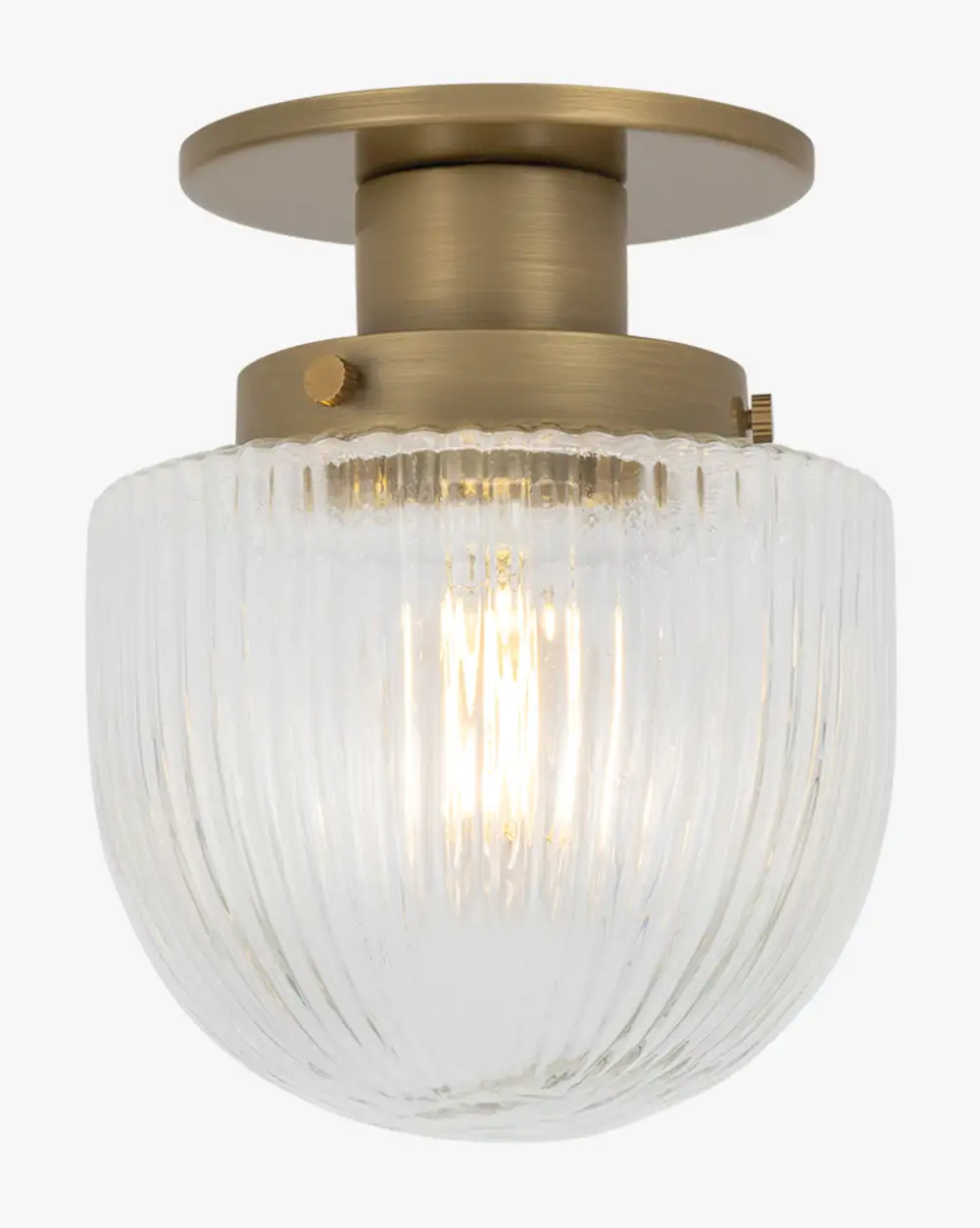 Ribbed-Glass Vintage-Inspired Semi-Flush Mount