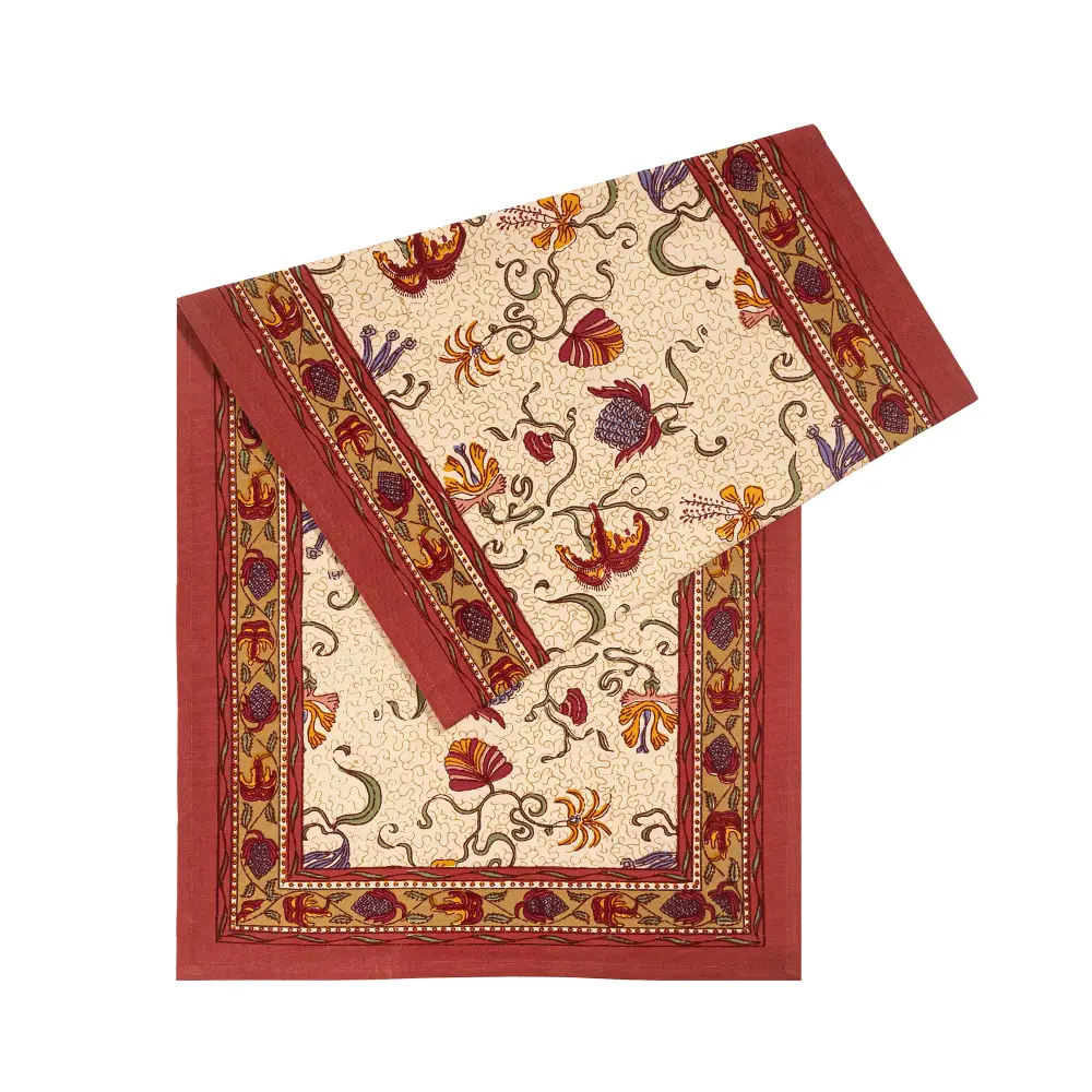 Curling Vine Floral Table Runner
