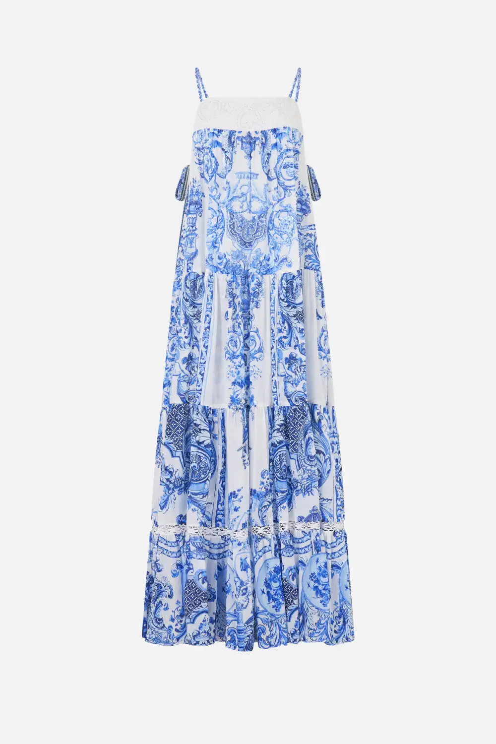 Long Tiered Dress with Bow Ties