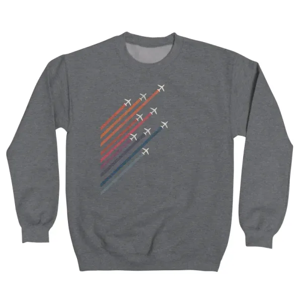 Retro Airplane Rainbow Trails Sweatshirt