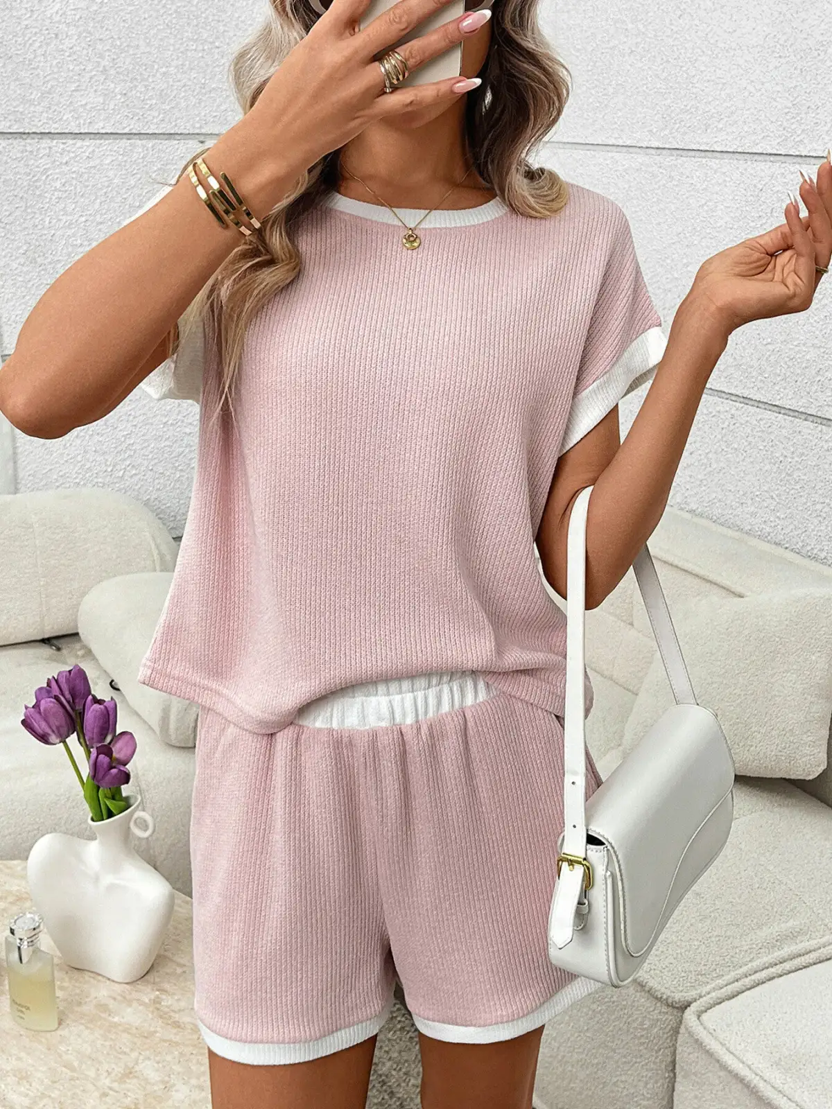 Relaxed Refined Pocketed Top and Shorts Matching Set