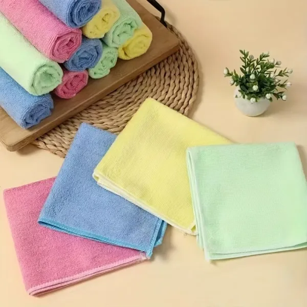2 Pcs Colorful Microfiber Cleaning Cloths