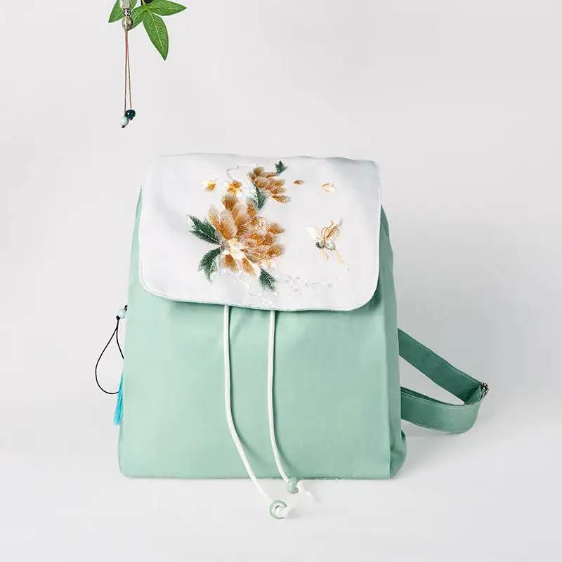 Buddha Stones Handmade Green Bag