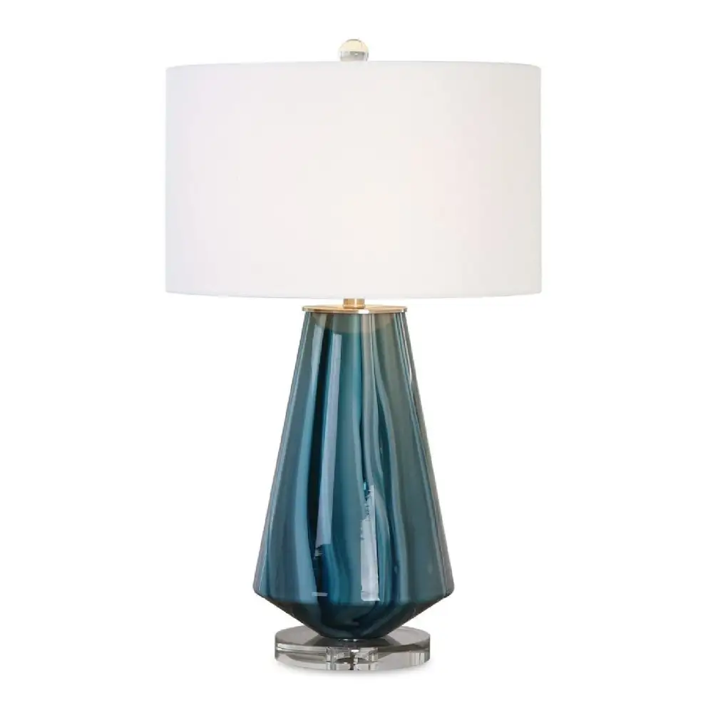Drum Shade Glass Crystal Iron Table Lamp