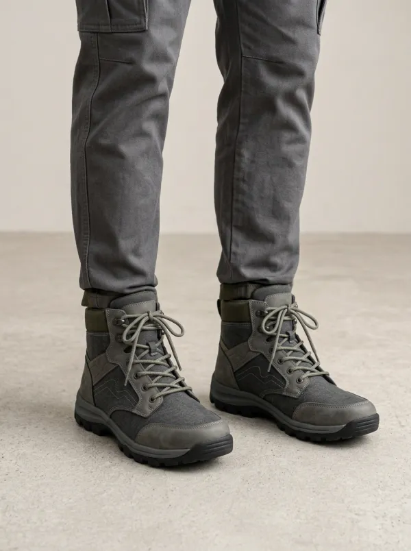 Unisex Outdoor Tactical Canvas Print Work Boots