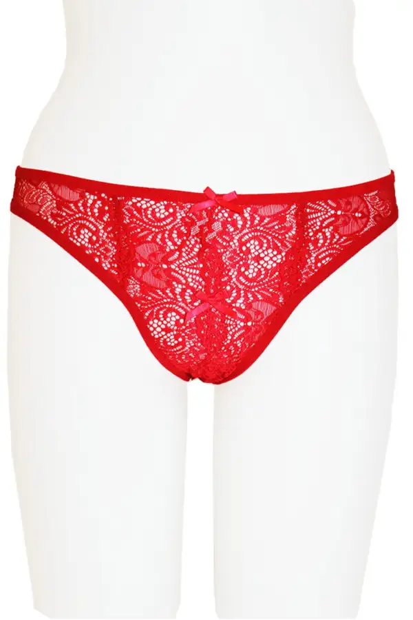 Everyday Lace Open Crotch Mid Waist Panty