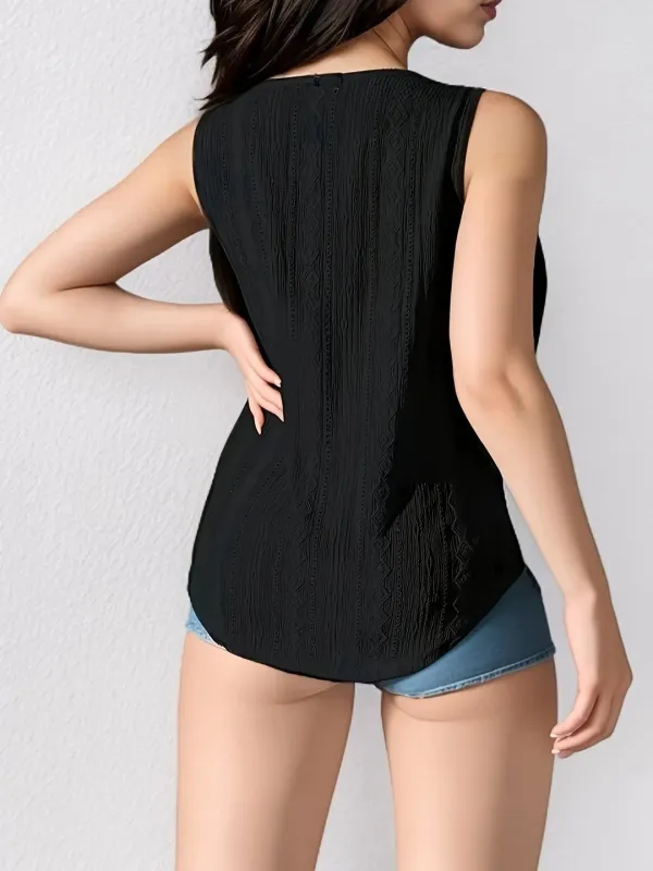 Lace V-Neck Tank Lightweight Design