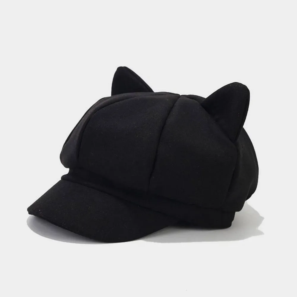 Retro Cat Beret Hat
