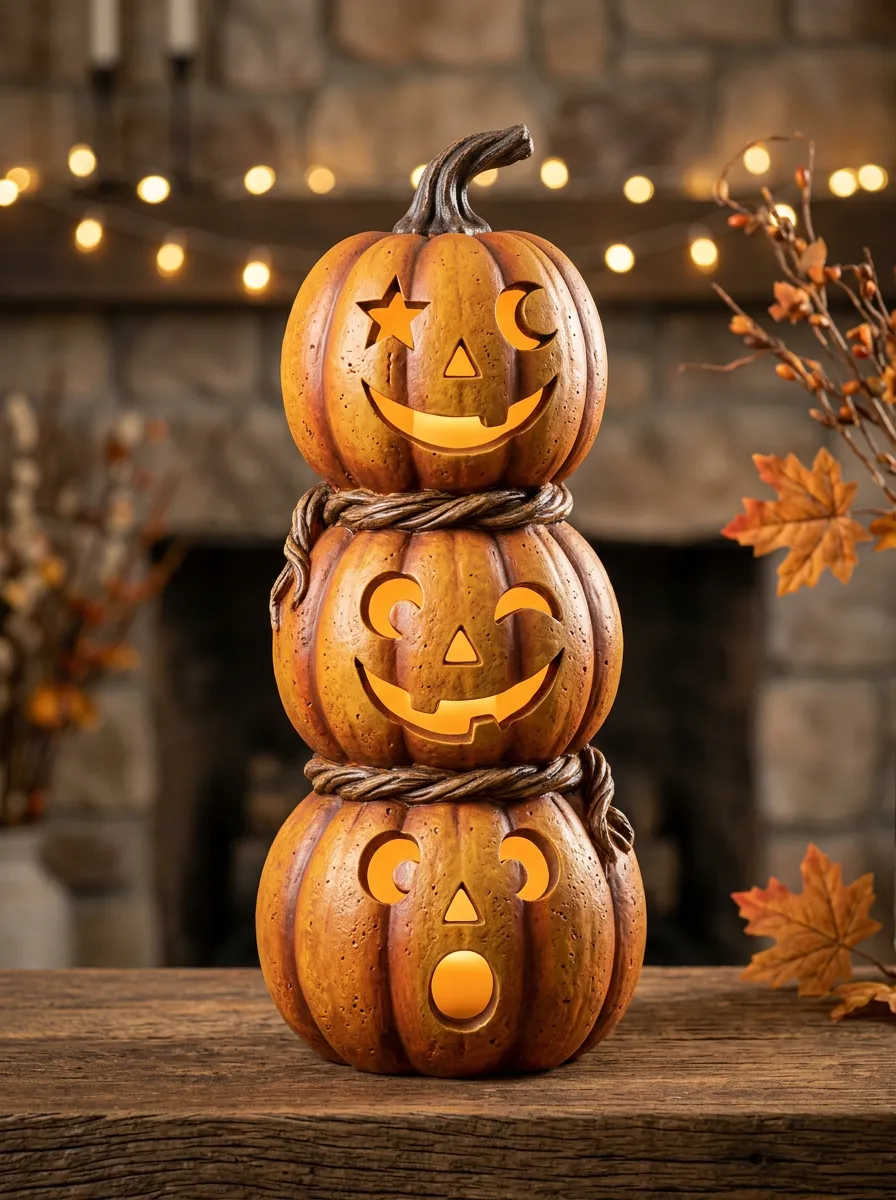 Carved Halloween Pumpkin Light