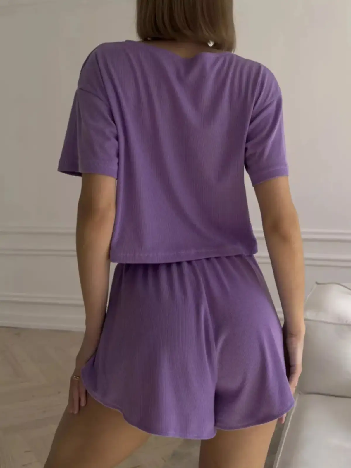 Refined Relaxed Everyday Tee and Shorts Matching Set