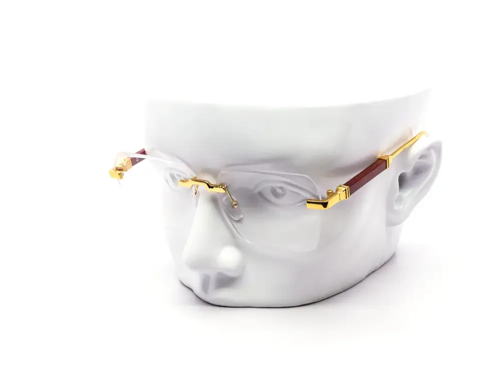 Twelve-Piece Modern Rimless Square Lens Eyeglasses