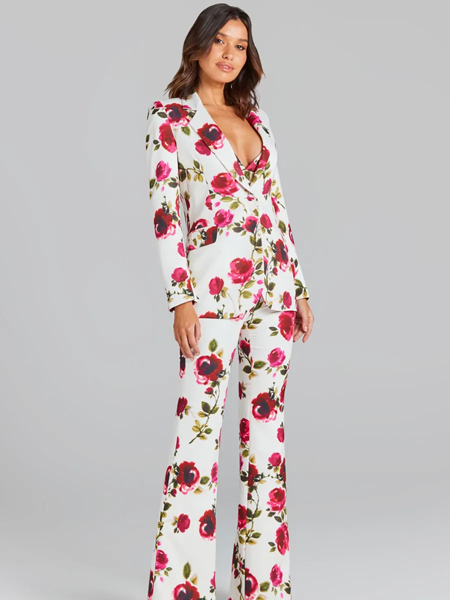 Anastasia Floral Blazer Pants Three Piece Set