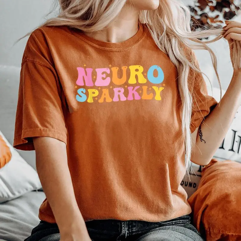 Neuro Sparkly Neurodiversity Unicorn Adhd Awareness Groovy Women's Oversized Comfort T-Shirt
