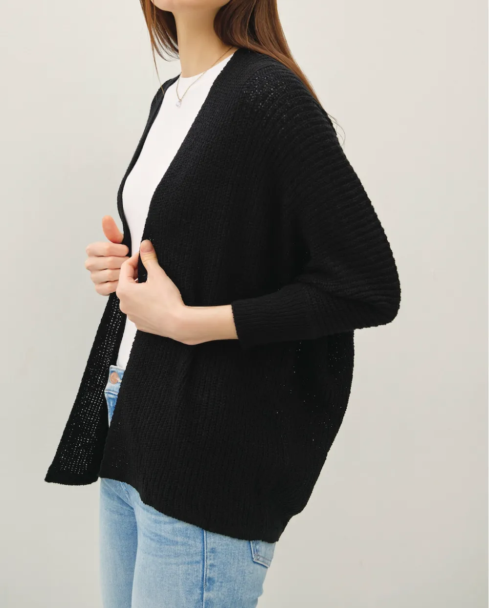 Dolman Sleeve Open Front Cardigan