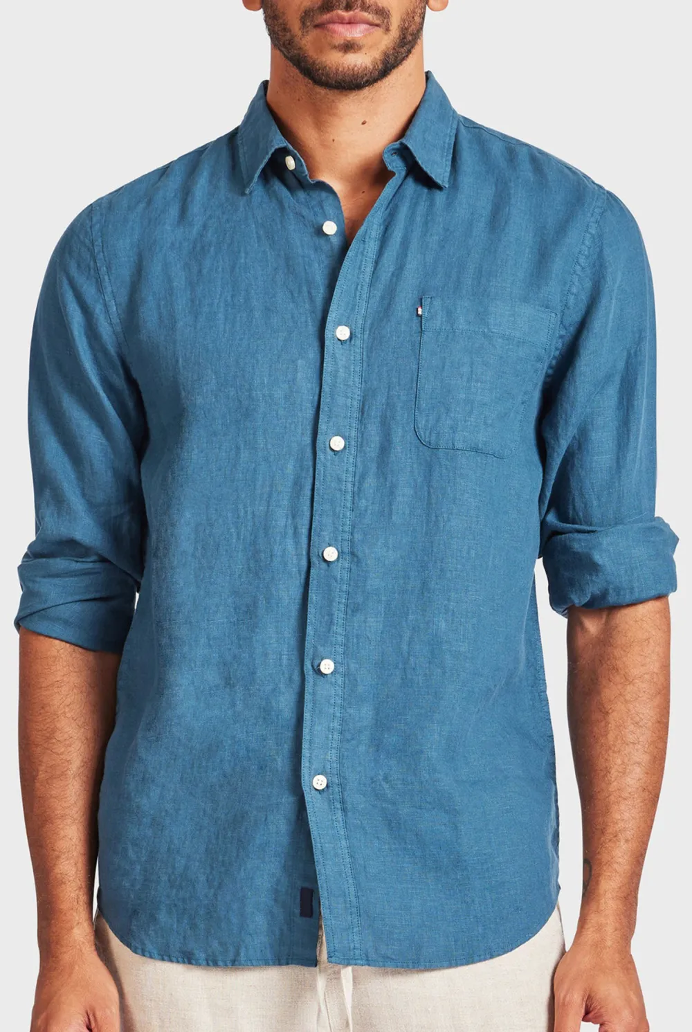 Abstract Stripe Linen Casual Button Up Shirt