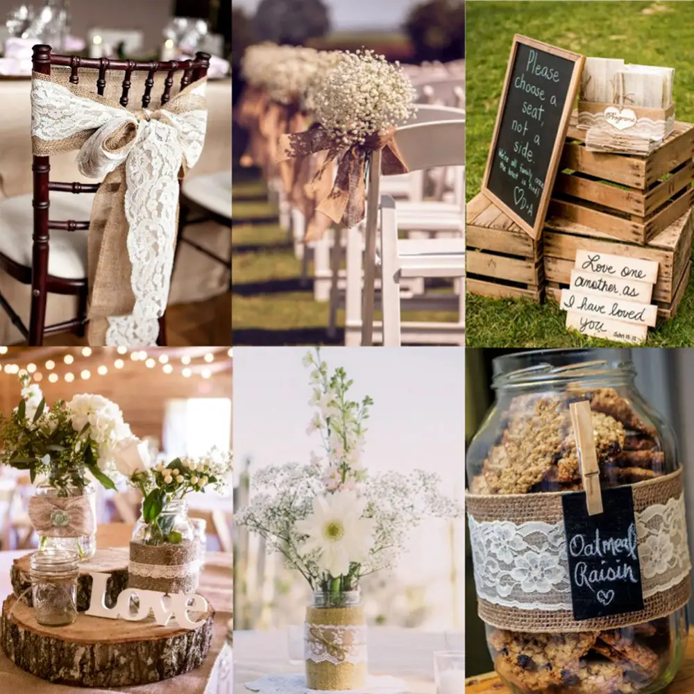 Burlap Lace Ribbon Roll