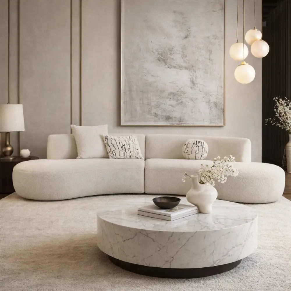 Soft-Form Sectional Curved Sectional Sofa