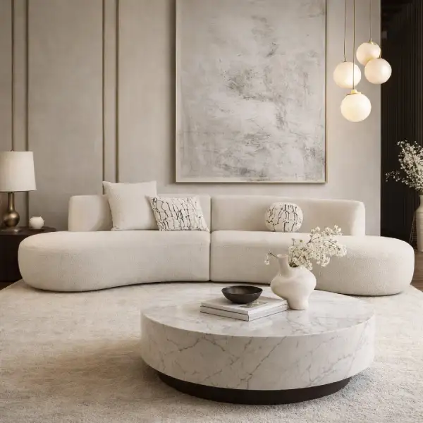 Soft-Form Sectional Curved Sectional Sofa