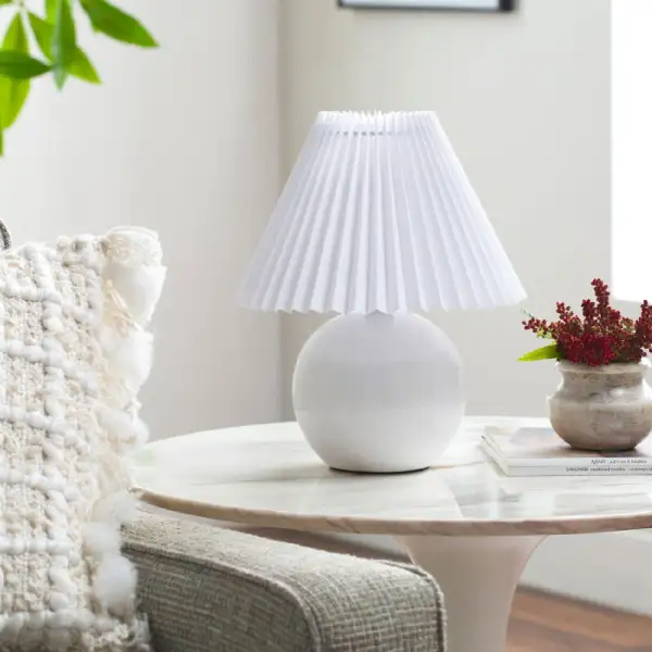 Pleated Fabric Shade Table Lamp