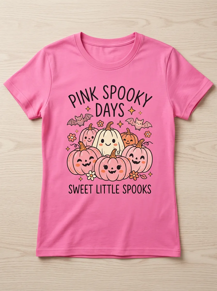 Cute-Spooky Pumpkin Bat Halloween Graphic T-Shirt