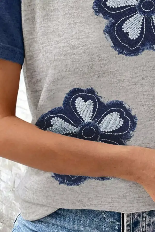 Floral Raglan Sleeve T Shirt