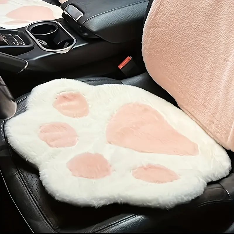 2 Pcs Paw Print Car Seat Cushion