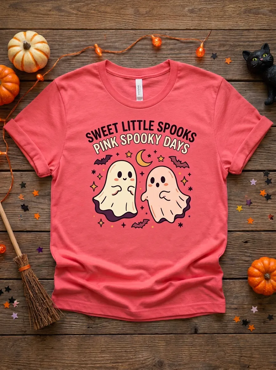 Ghost Sweet-Spooks Halloween Graphic T-Shirt