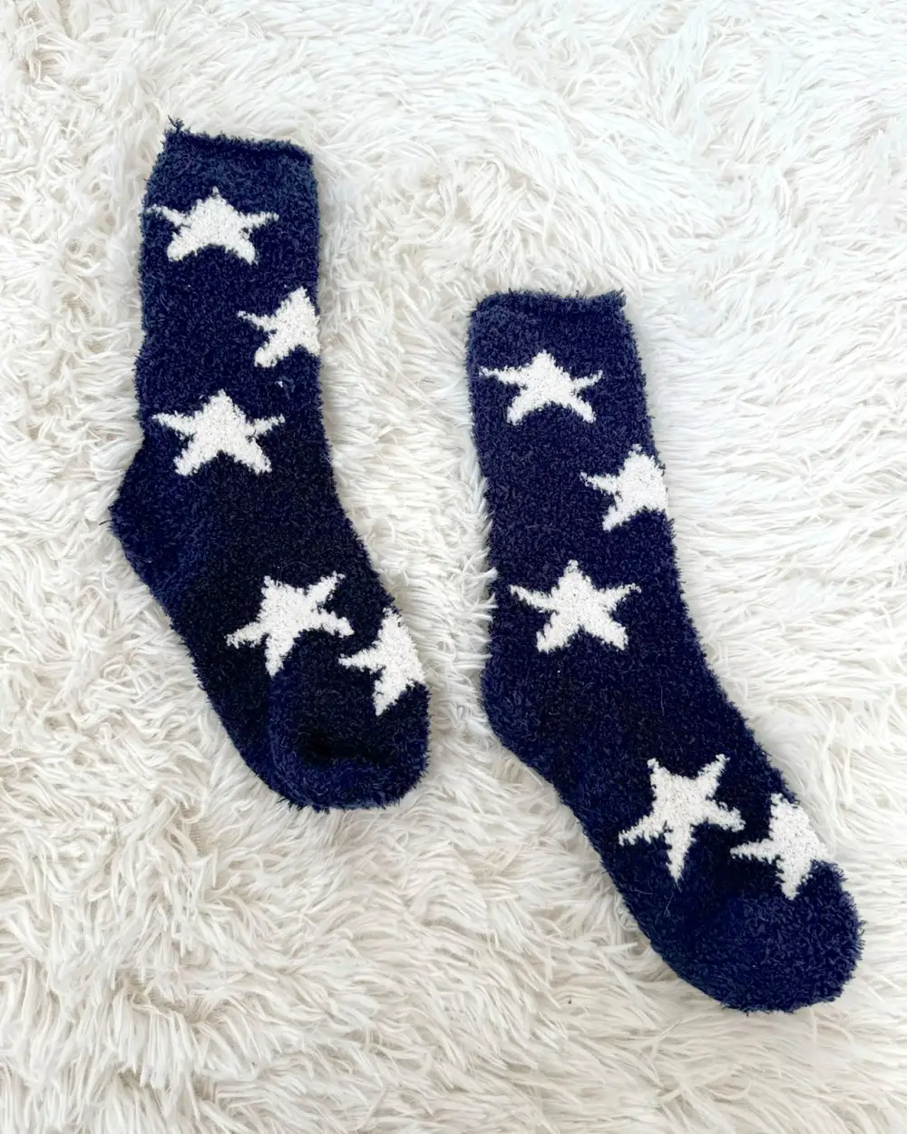 Soft Star Fuzzy Crew Socks
