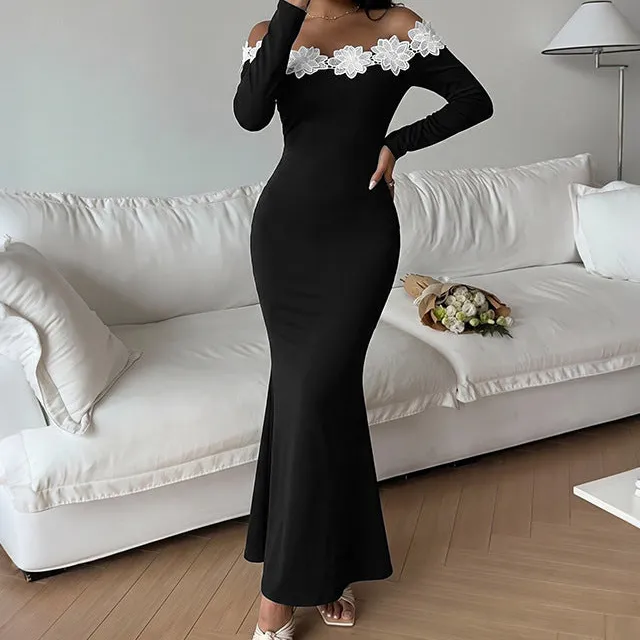 Women's Bodycon Lace Bridal Maxi Dress