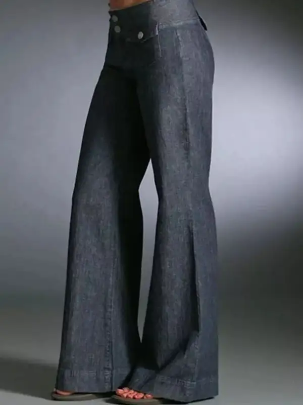 Subtle Texture Classic Shape Denim Jeans