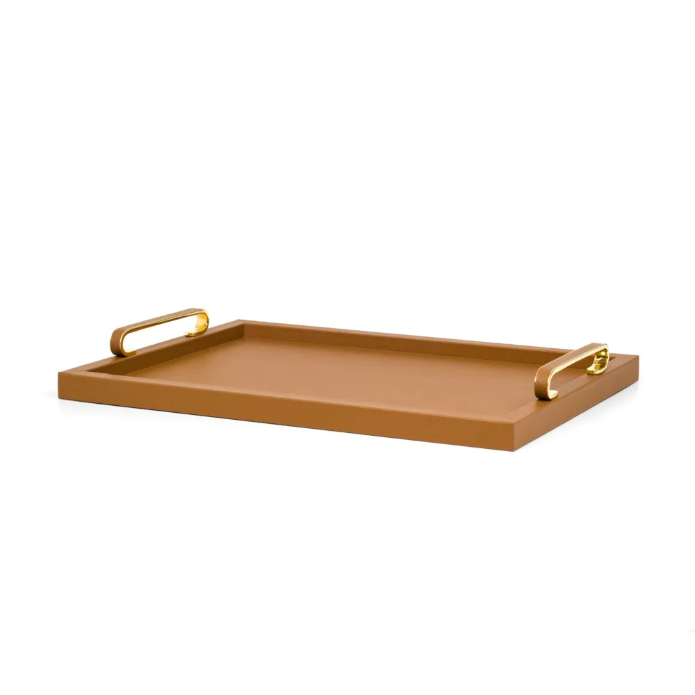 Leather Covered Wooden Tray