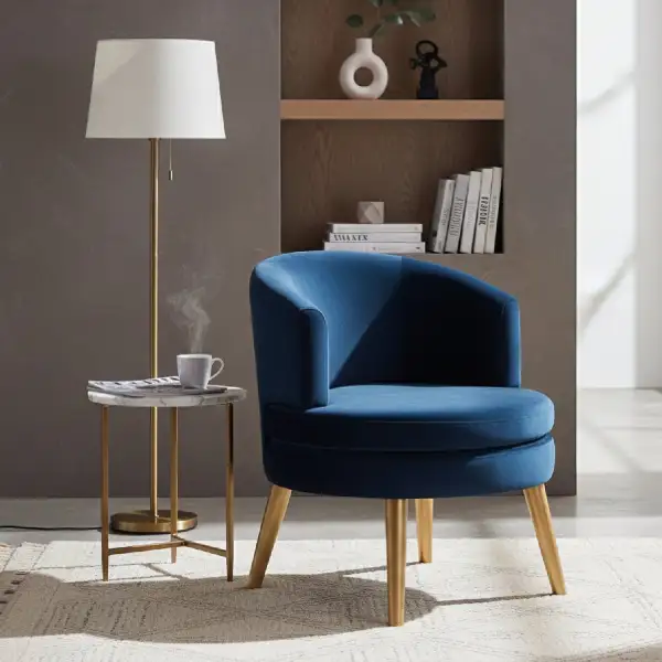 Round Velvet Accent Chair