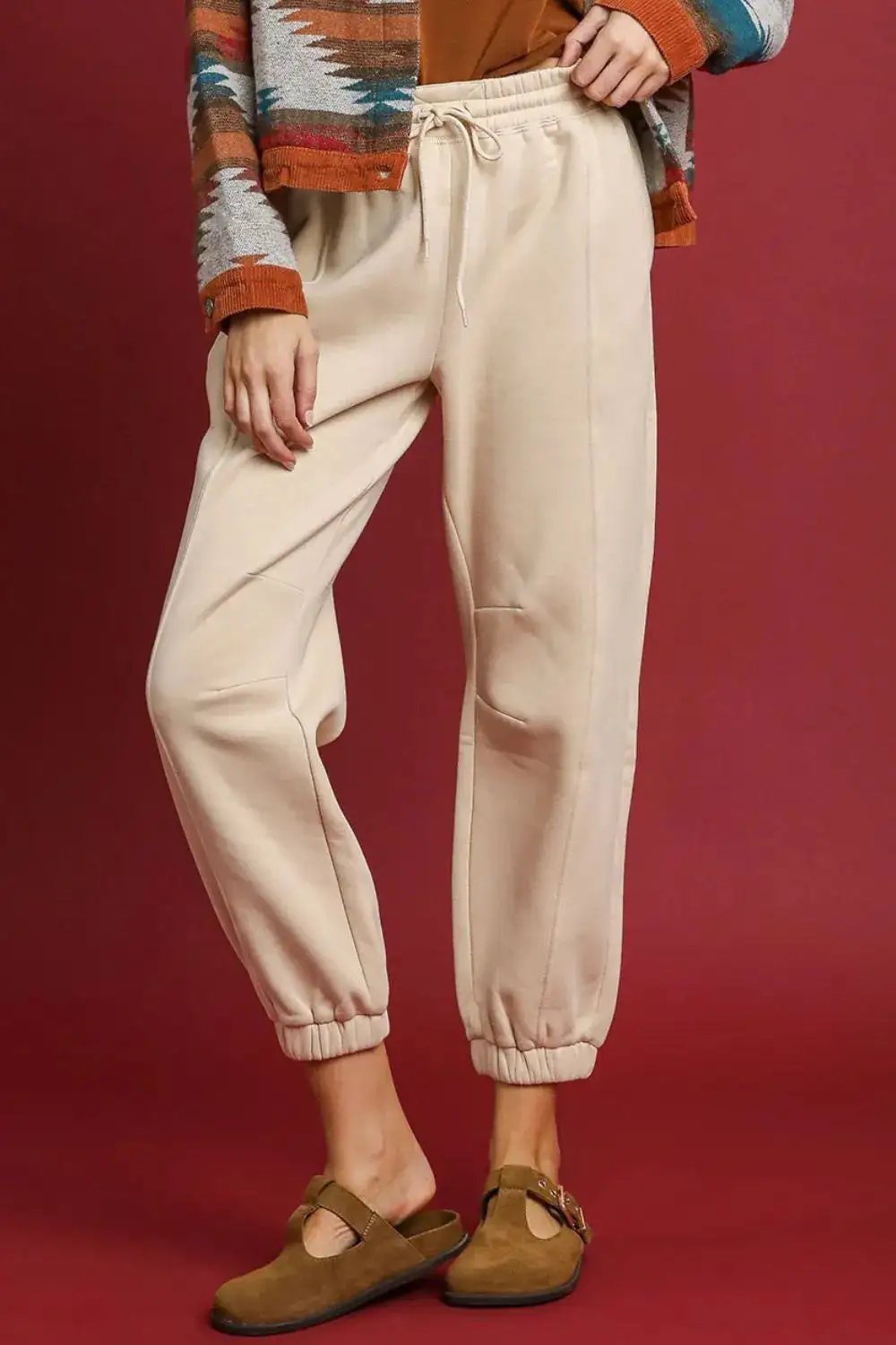Fleece Jogger Pants With Drawstring
