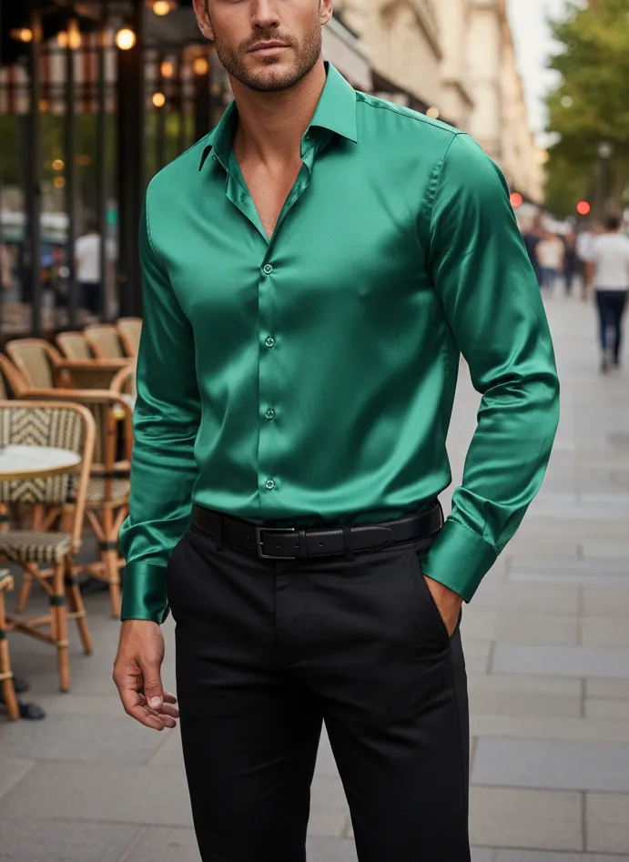 Men's Button-Front Casual Shirt
