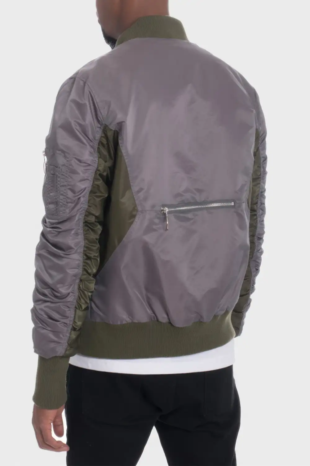 Contrast Panel Bomber Jacket