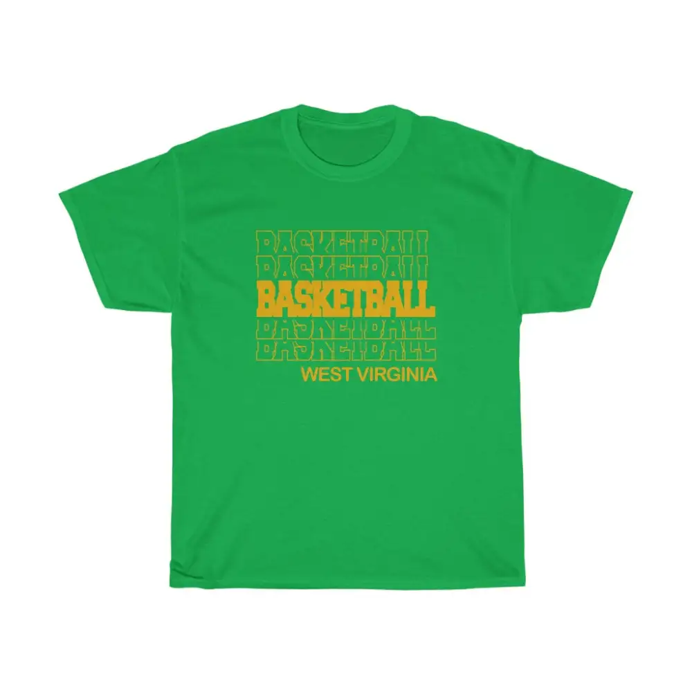Basketball West Virginia in Modern Stacked Lettering