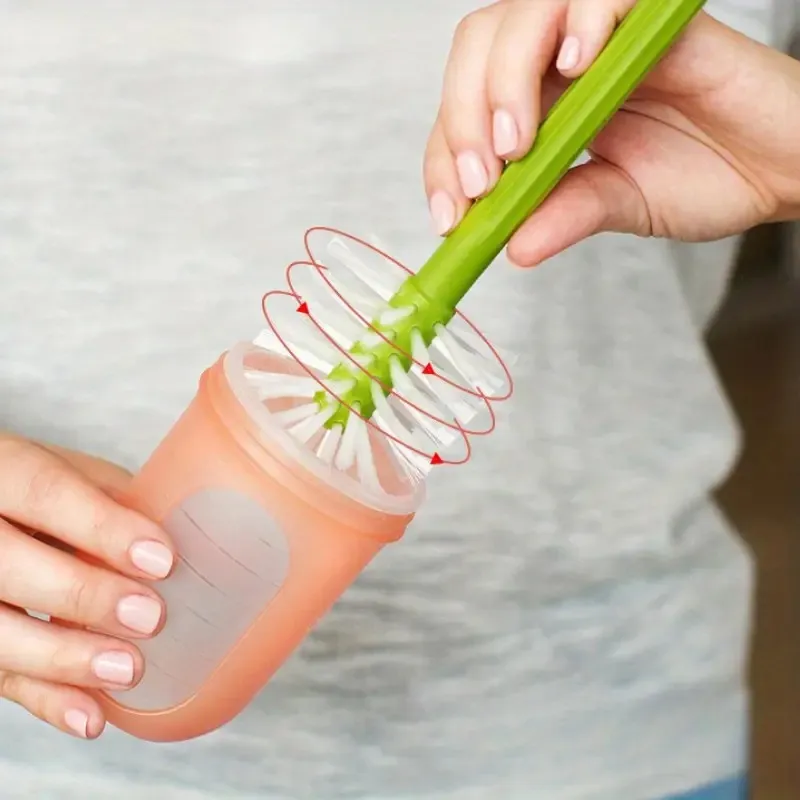 4 Desert-Themed Cactus Multi-Angle Baby Bottle Brush Sets