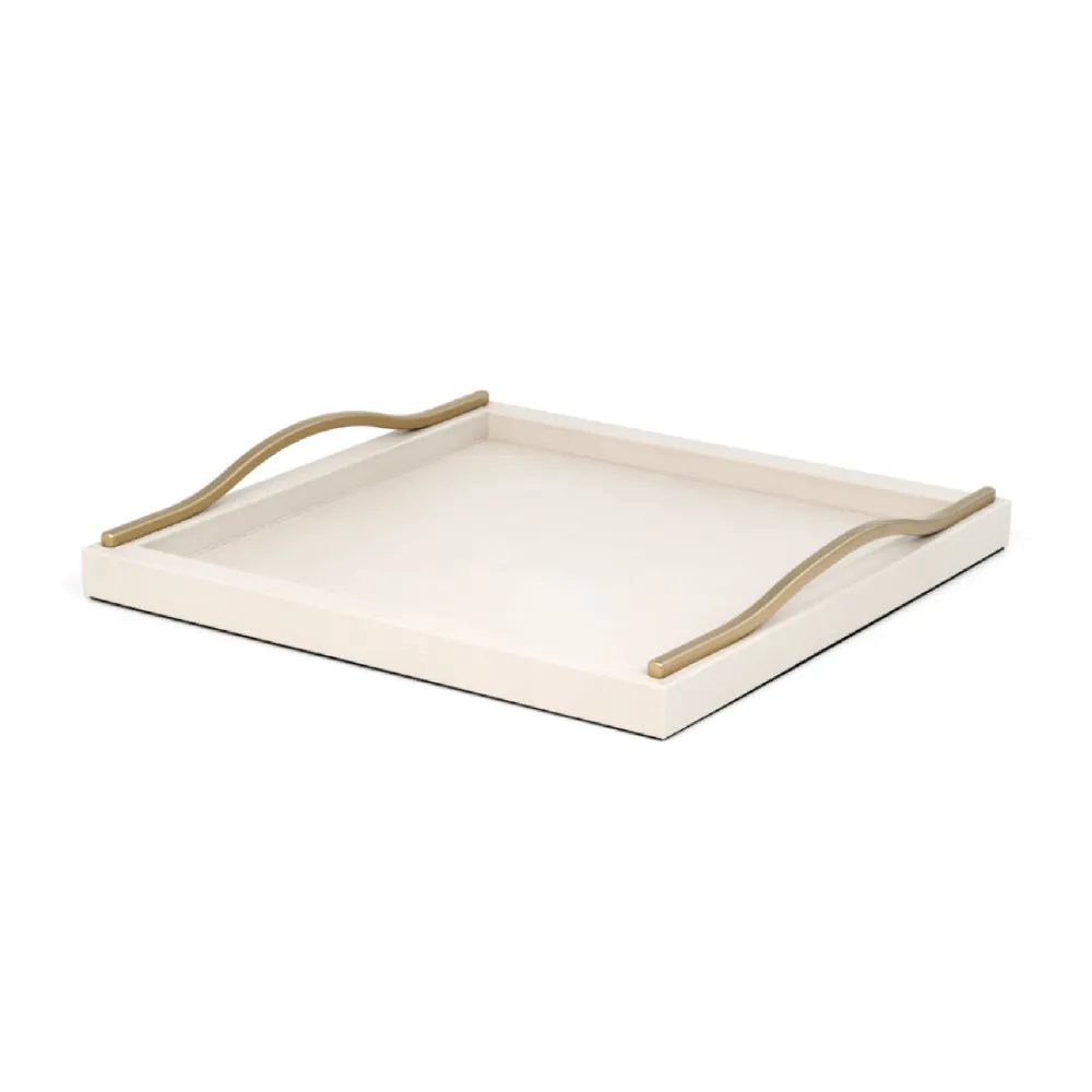 Wavy Handles Leather Tray