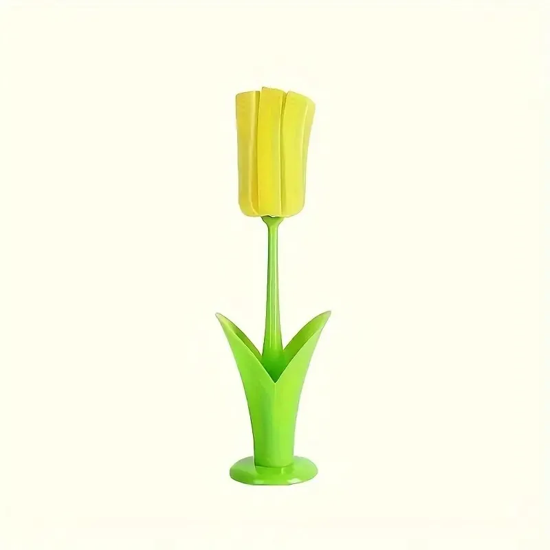 Tulip-Style Plastic Long-Handled Cup Brush