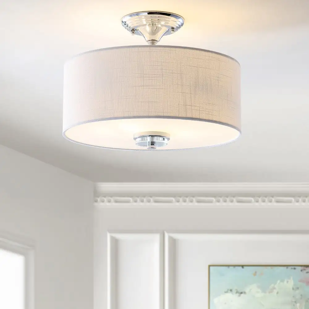 Metal Crystal LED Semi-Flush Mount