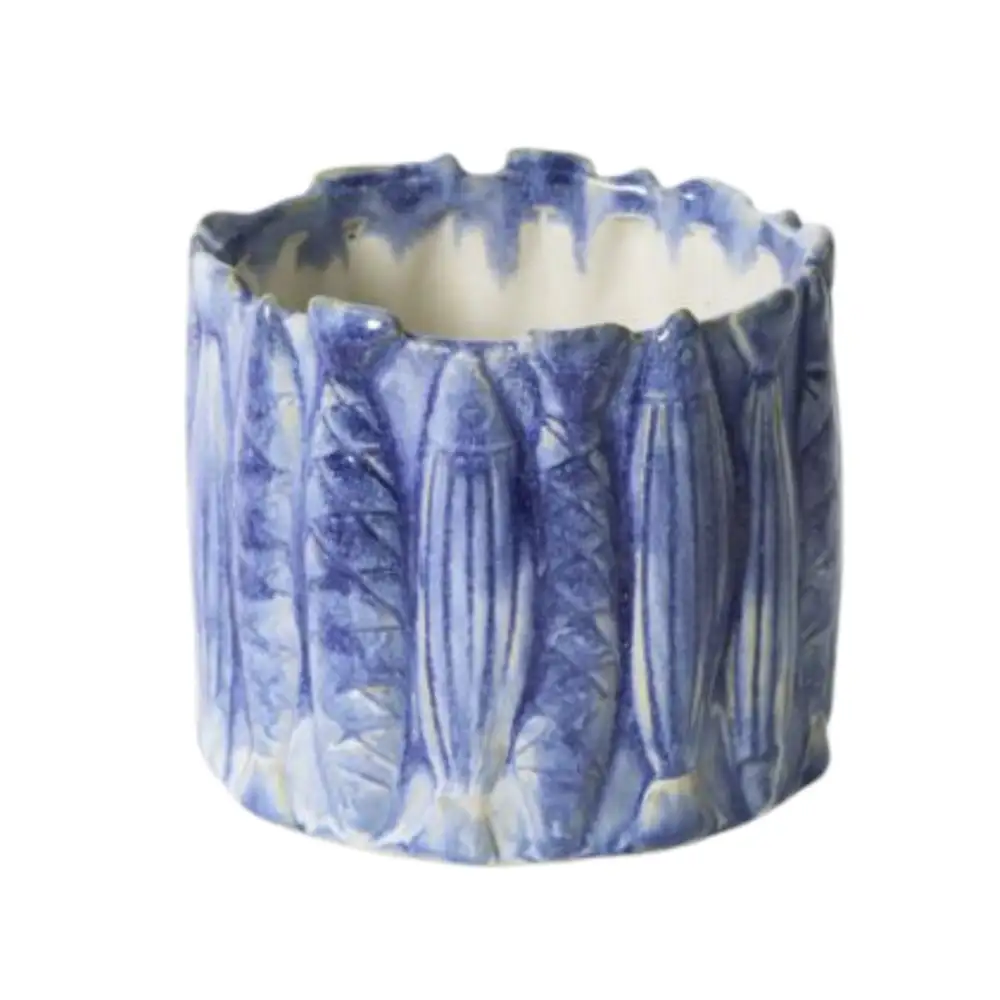 Sardine Motif Ceramic Planter