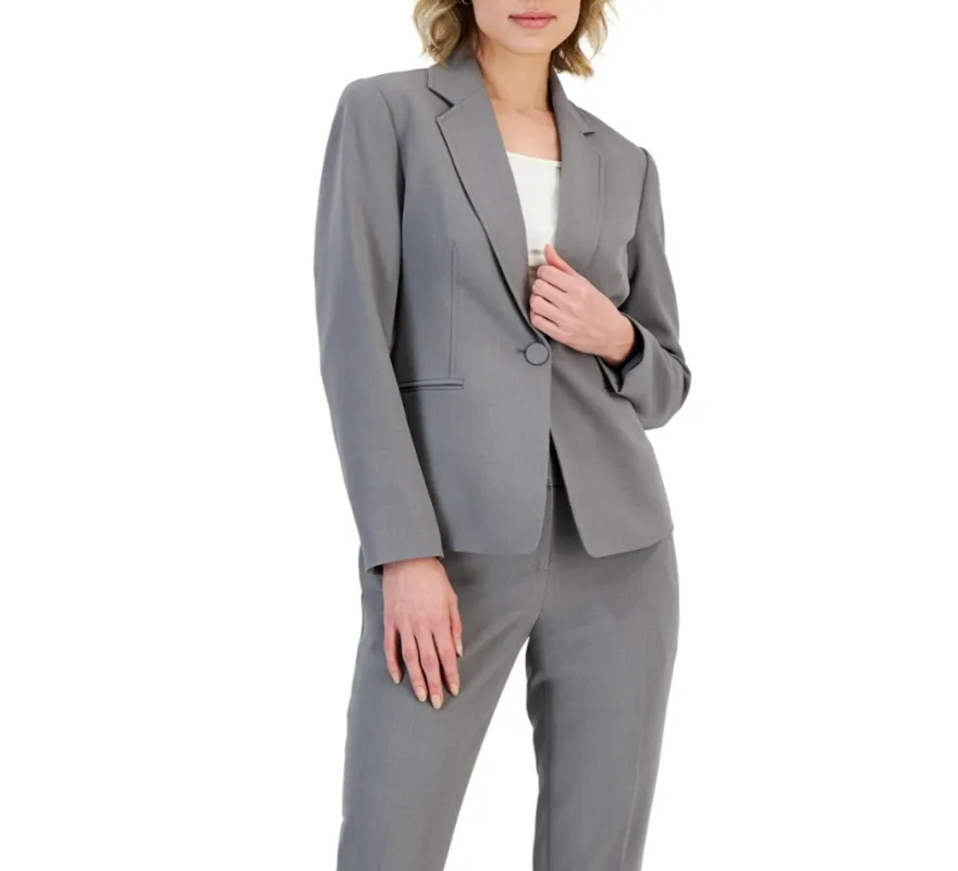 Crepe Notched Collar Long Sleeve Jacket