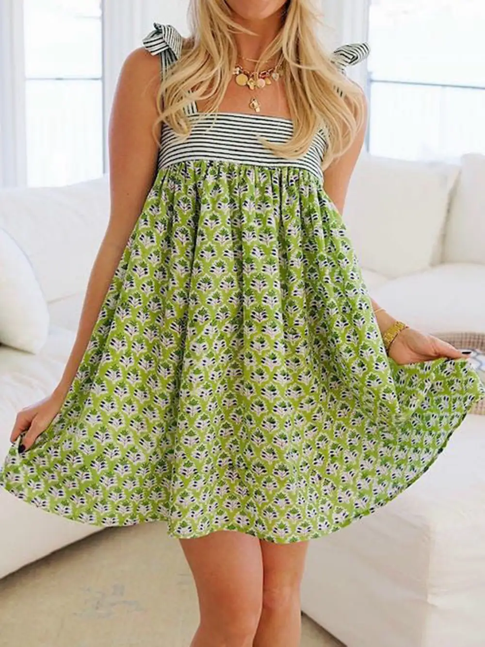 Cami Cotton Printed Mini Dress