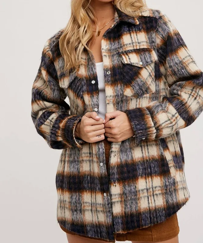 Easy Layer Plaid Jacket