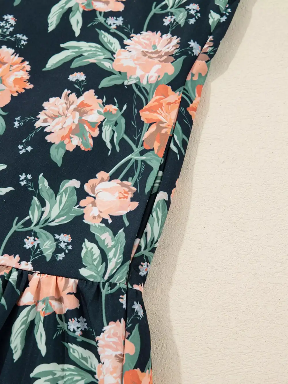 Floral Striped V Neck Mini Dress