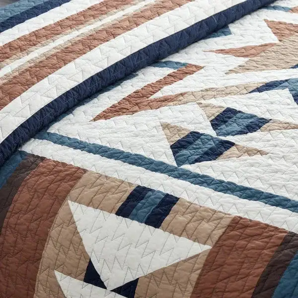 Understated Quilted Geometric Quilt Set