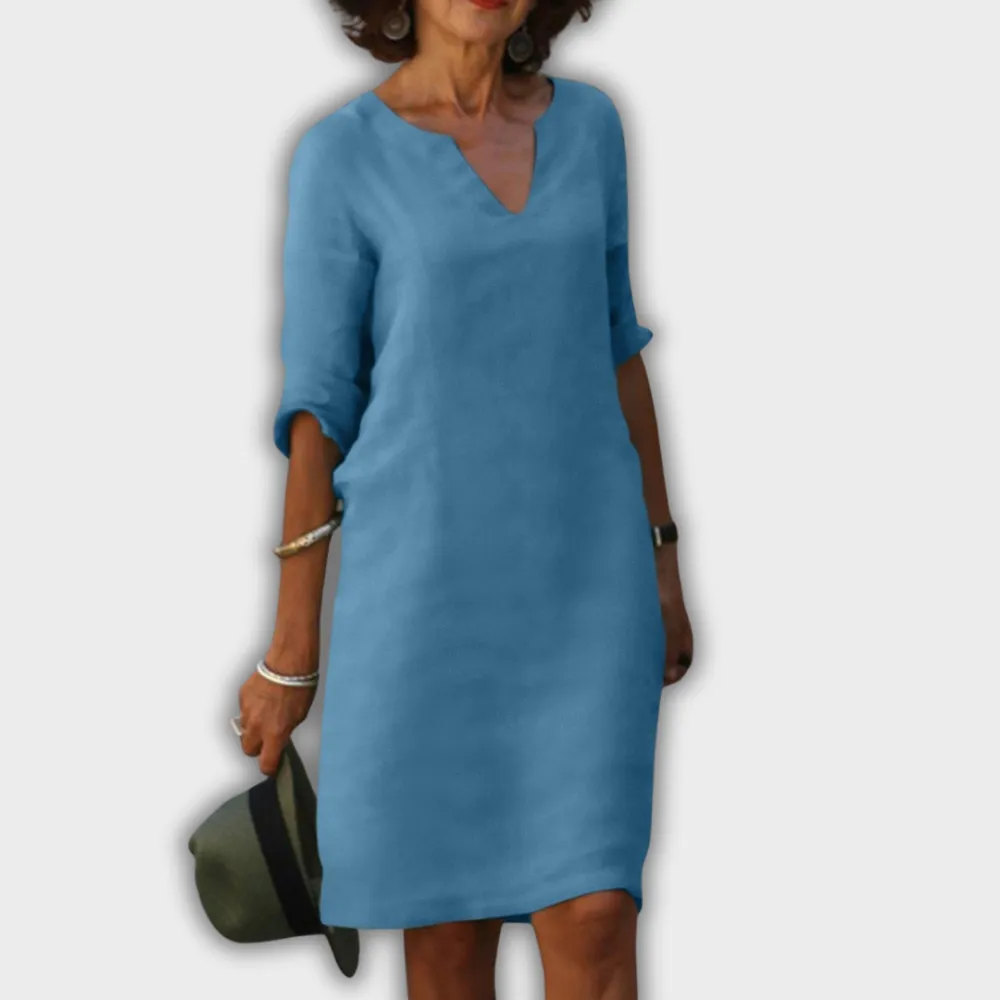 V-Neck Relaxed Casual Dress
