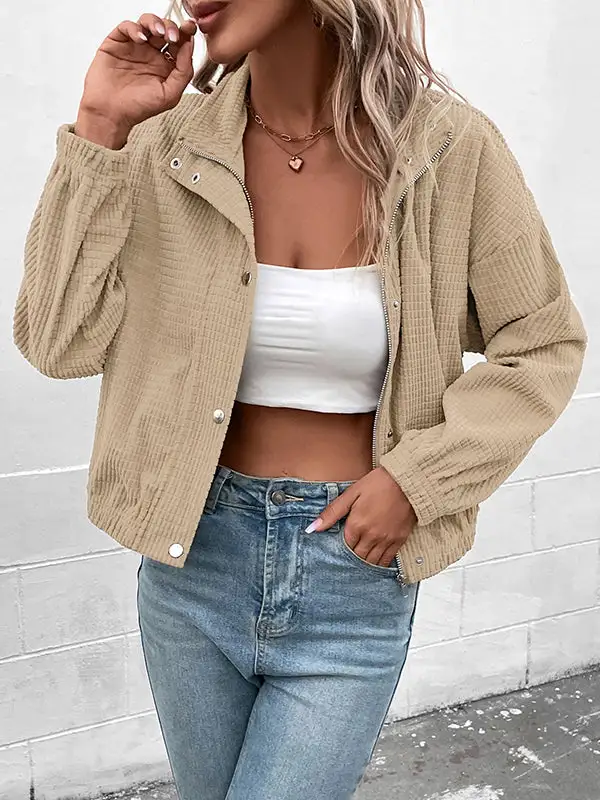 Corduroy Zip Front Jacket
