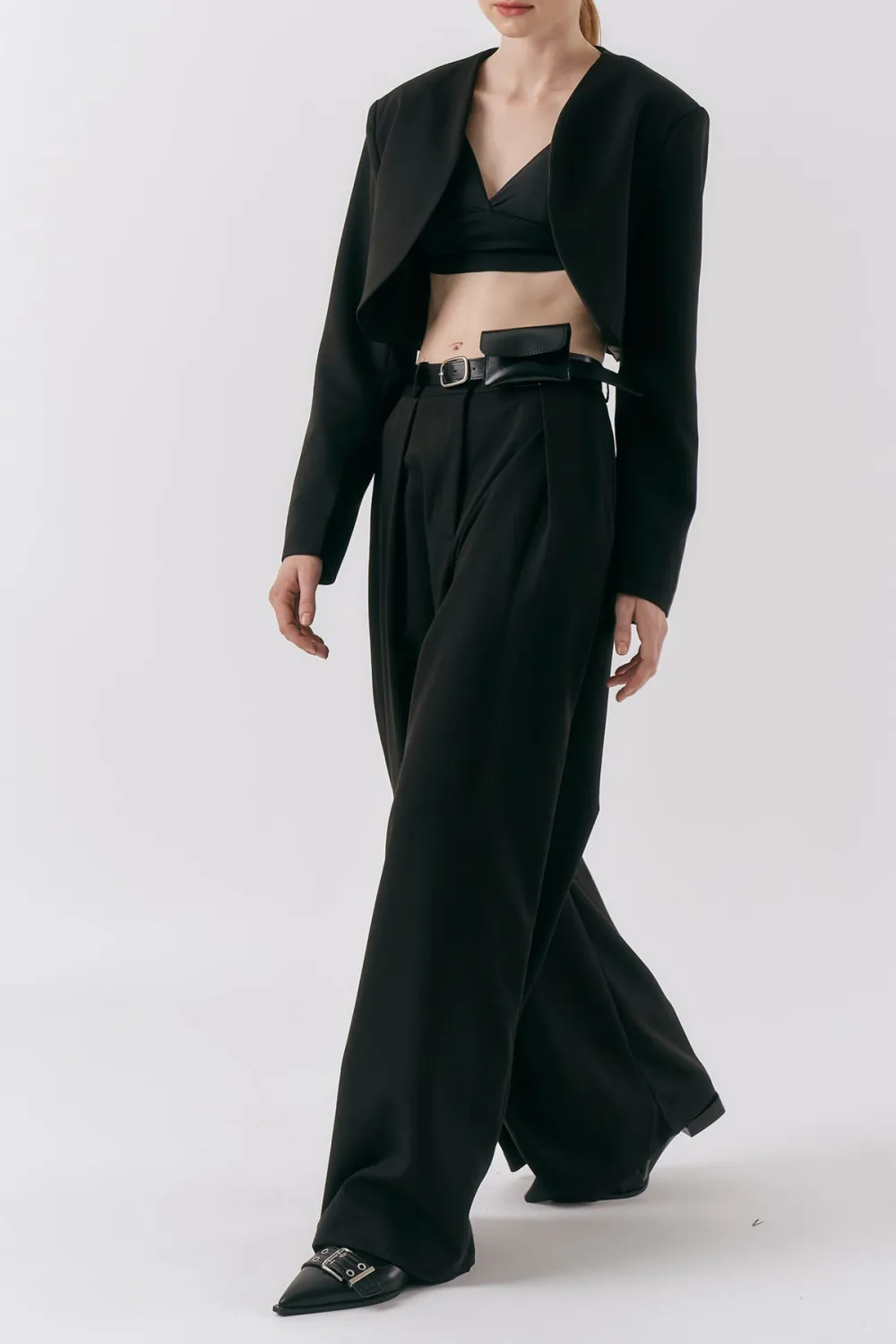 Cropped Open Jacket