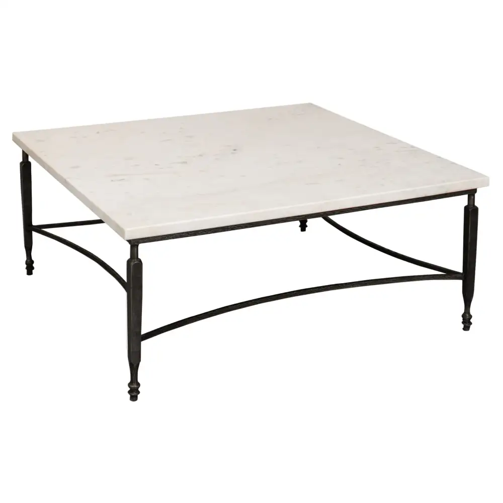Marble Top Iron Frame Coffee Table